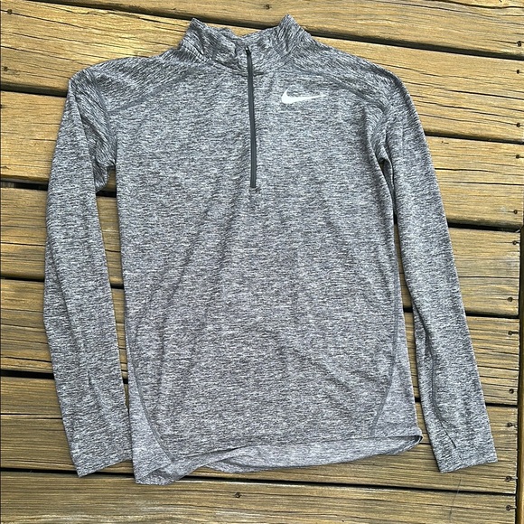 Nike Running Heather Gray Dri-Fit Quarter-Zip Pullover - Picture 1 of 2